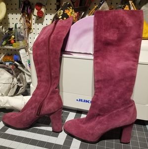 Vintage hot pink suede Hi boots